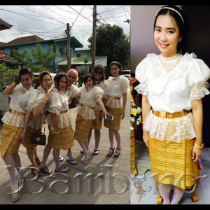 ชุดไทยเพื่อนเจ้าสาว เช่าที่แบมบี้ เวดดิ้ง ห้วยขวาง